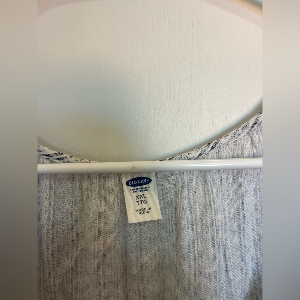 Old Navy Navy Blue Long Sleeve Stretch Pullover Tie Front Knit Top Size XXL boho - Picture 4 of 6